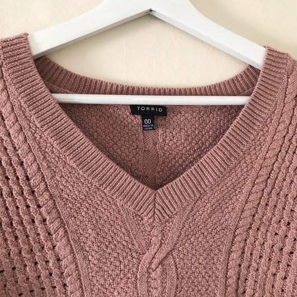 Torrid Pink Purple Sparkle Knit Sweater Top 00 - Picture 2 of 6